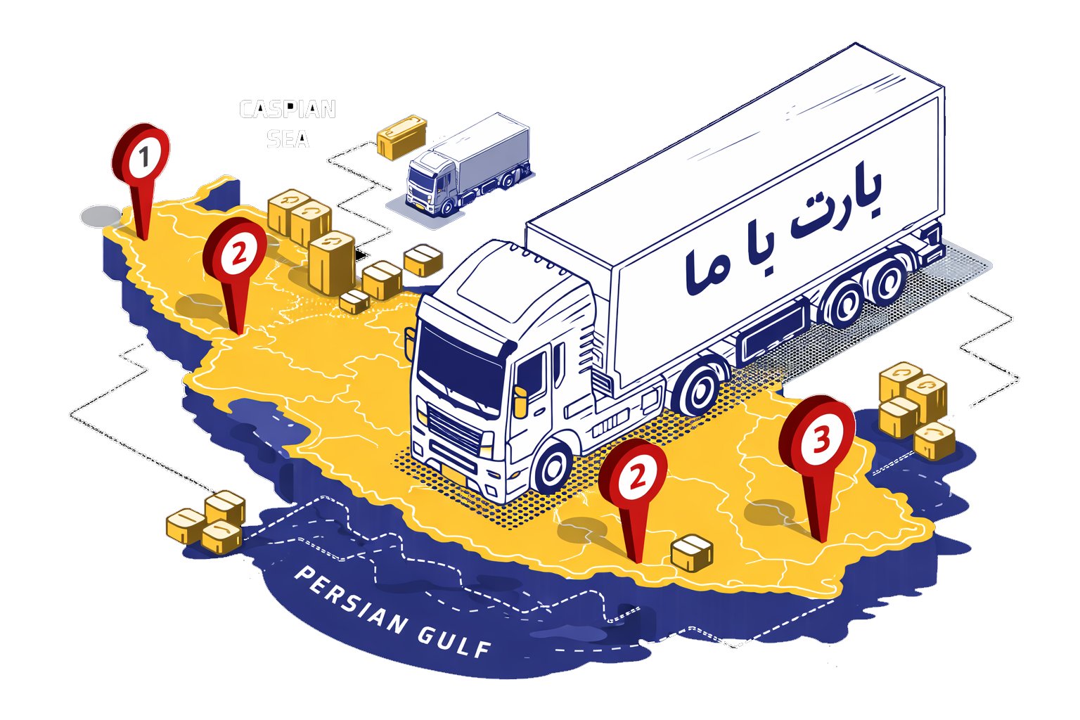 نقشه و کامیون